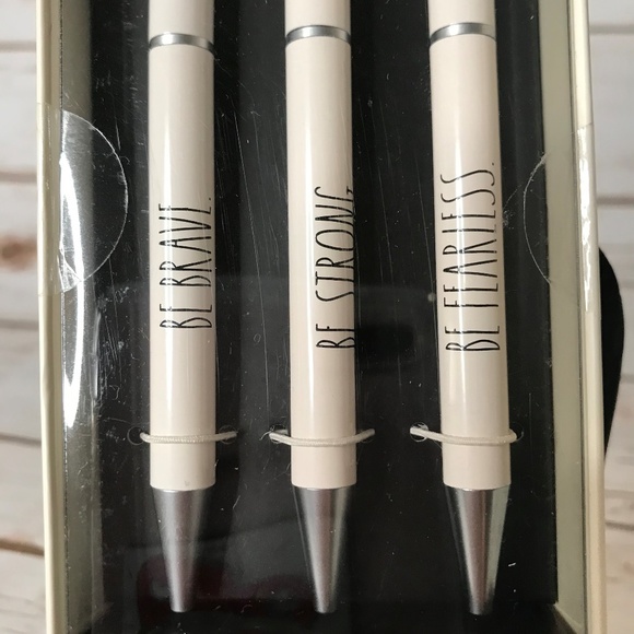 Rae Dunn BE BRAVE BE STRONG Ballpoint Pen Set - Picture 3 of 5